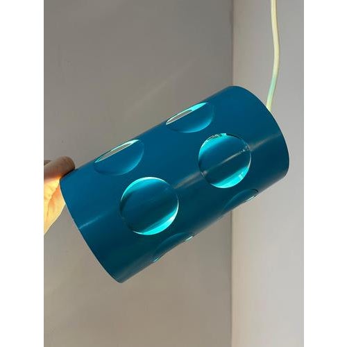 Hanging Lamp in Turquoise Metal from Raak Amsterdam For Sale - Image 4 of 11