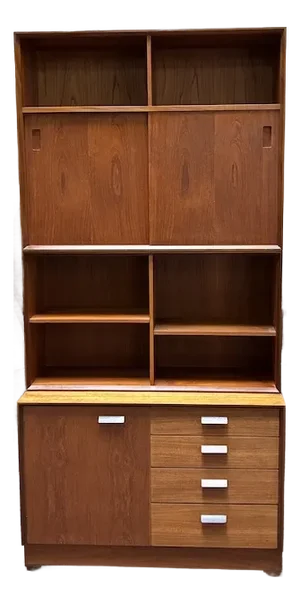 Mid Century Modern Teak Three Tier Bookcase / Cabinet c.1960