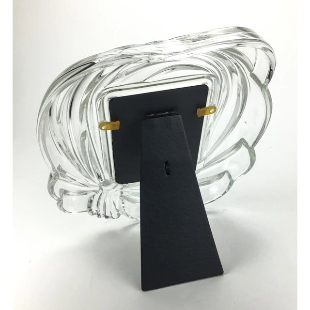 Shabby Chic 1980’s 4 X 6 Carved Glass Heavy Photo Frame For Sale - Image 3 of 8