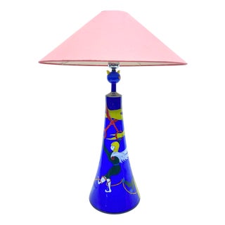 Table Lamp in Painted Glass from Eisch, 1990s For Sale