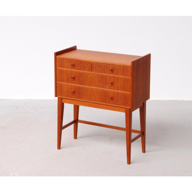 1970s Fully Restored and Refinished Small Vintage Danish Teak Dressers, 1960s, Set of 2 For Sale - Image 5 of 9