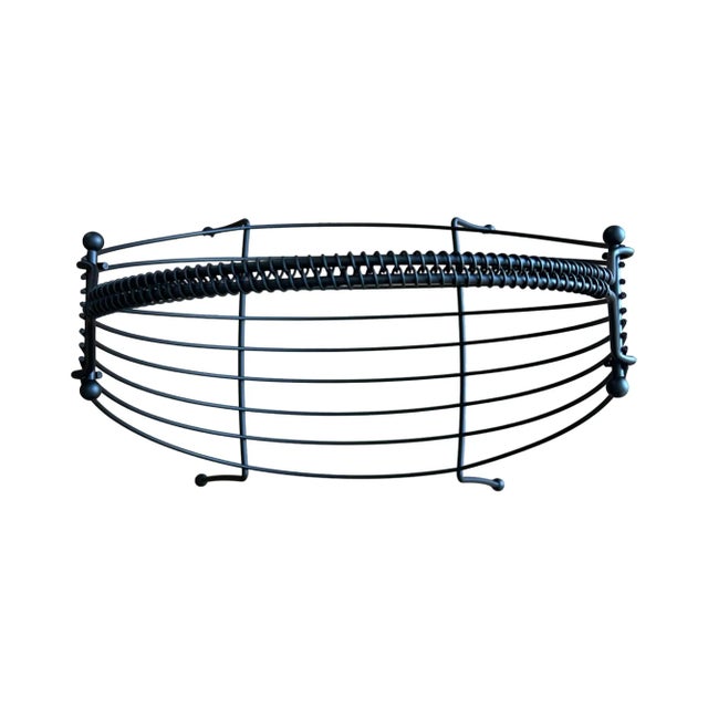 Mid Century Modern Atomic Restored Kitsch Magazine Rack Log Holder Wrought Iron Vintage Small Attributed to Richard Galef For Sale - Image 11 of 12