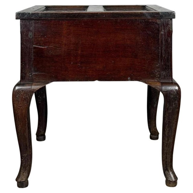 18th Century Oak Box on Stand with Carved Panelled Front, 1790 For Sale - Image 10 of 14