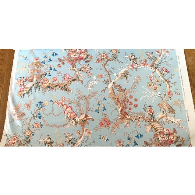 Brunschwig and Fils "Chinese Landscape" cotton chintz fabric. Light sky blue ground. Width: 54 IN Content: COTTON - 100%...