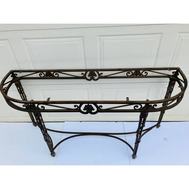 Brown 1970s Art Deco Style Iron Console Table Base For Sale - Image 8 of 8