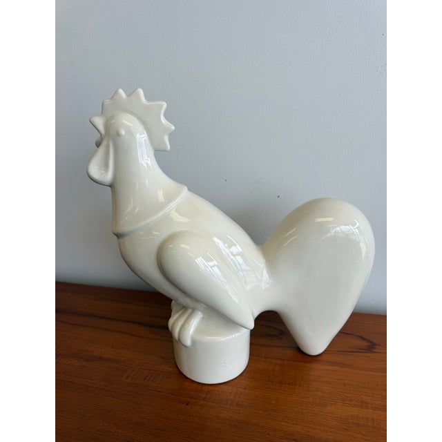 Ceramic 1940’s Waylande Gregory Art Deco Glazed Ceramic Rooster Sculpture For Sale - Image 7 of 9
