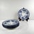 19th Century Flora Earthenware Dessert Plates in Blue from Creil and Montereau, Set of 6 For Sale - Image 4 of 17