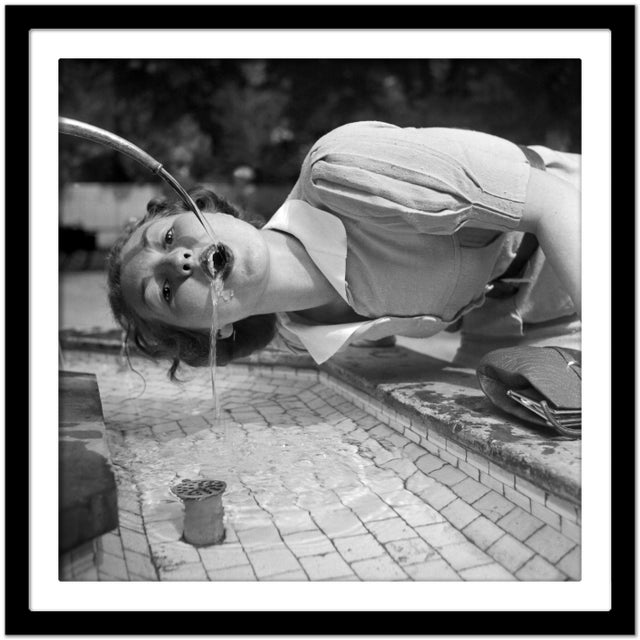 Woman Drinking From Well at Bad Cannstatt, Stuttgart Germany, 1935 For Sale - Image 4 of 5