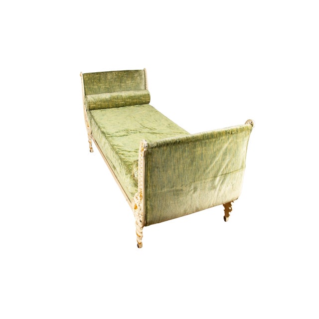 Green Belle Époque French Gilded Iron Daybed, 19th Century For Sale - Image 8 of 9