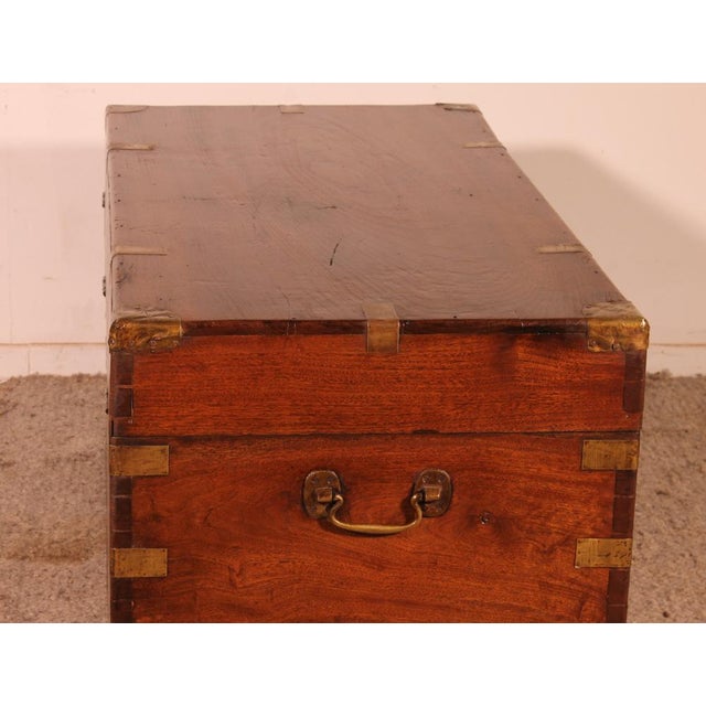 Tan 19th Century Camphor Wood Marine Chest with Double Locks For Sale - Image 8 of 15