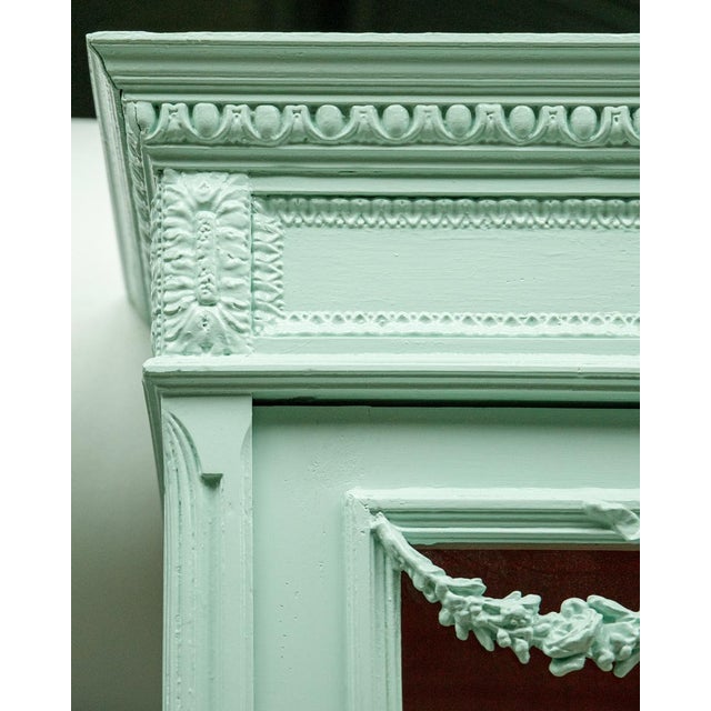 Wood Louis XVI Style Mint Green Showcase Vitrine For Sale - Image 7 of 12