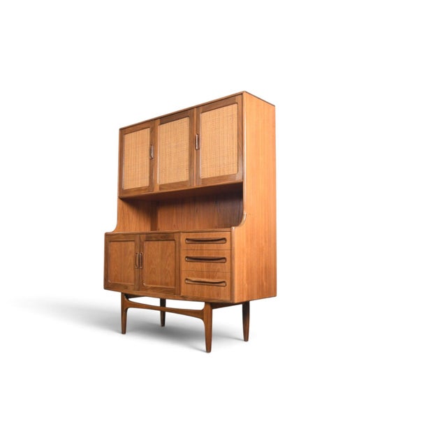 Mid-Century Modern Mid 20th Century Tall G Plan Fresco Teak + Cane Credenza / Sideboard For Sale - Image 3 of 13