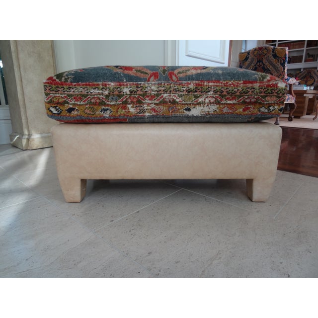 Late 20th Century Modern Ottoman With Kilim Pillow For Sale - Image 4 of 4