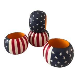 Set of 4 Stars & Stripes Napkin Rings by Lenox