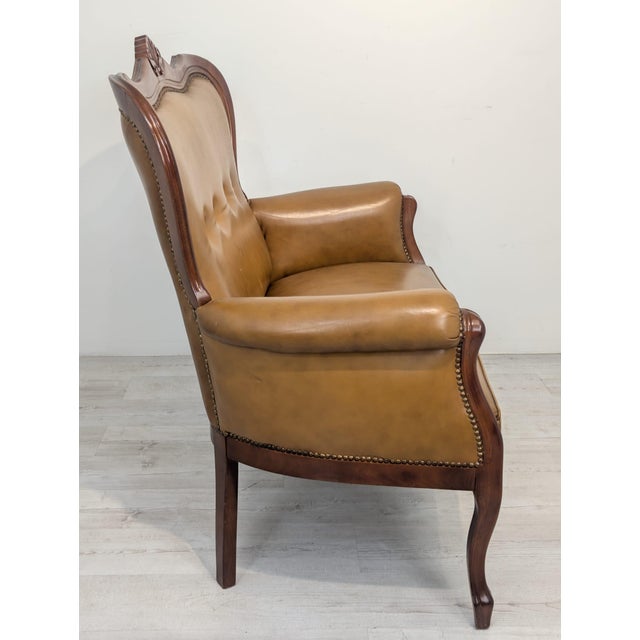 Chippendale Leather Two-Seater Sofa, 1960s For Sale - Image 11 of 17