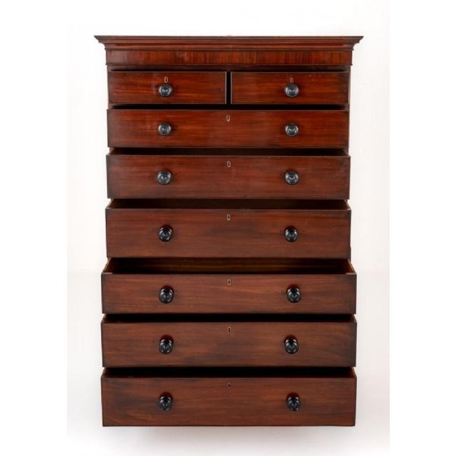 Georgian Mahogany Chest of Drawers For Sale - Image 3 of 9