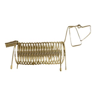 2000s Modern Metal Dash Hound Metal Statue For Sale