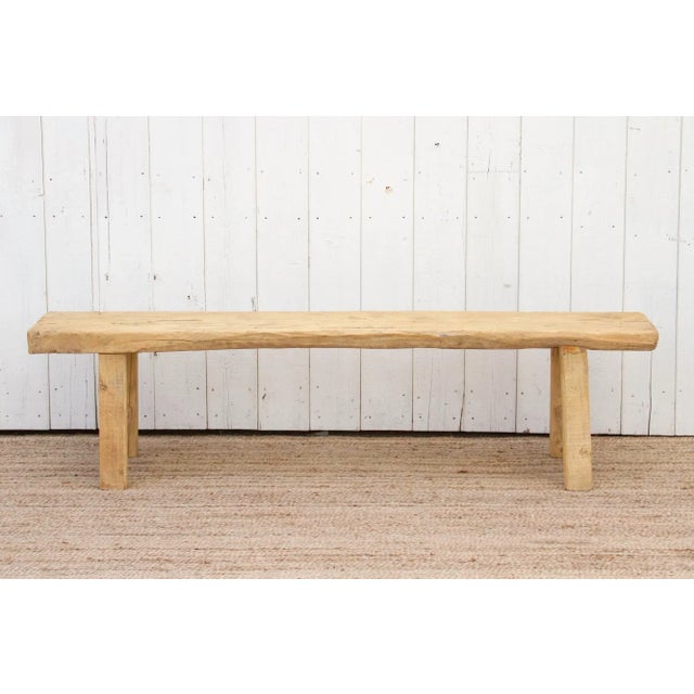 Fossilized Wood Long Primitive Bench For Sale - Image 12 of 12