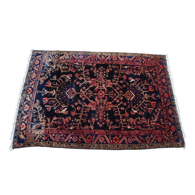 Tribal Semi Antique Oriental Wool Floral Vine Area Rug Carpet 6.5' X 9.5' For Sale - Image 3 of 12