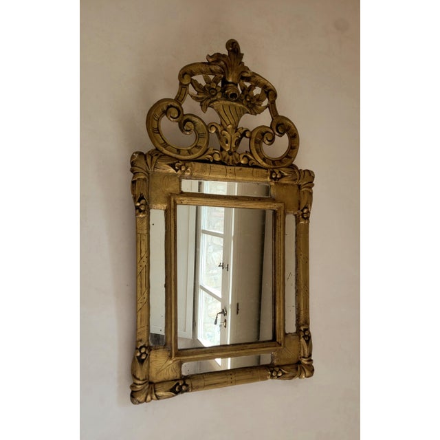 Antique French Hand-Carved Gilded Mirror, Late 19th Century For Sale - Image 3 of 9