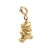 Charming 14K yellow gold teddy bear pendant featuring a polished three-dimensional figural design with a playful,...