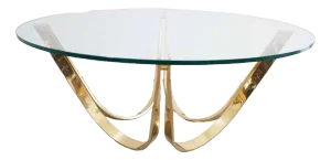 Space Age Coffee Table in Teak and Glass from Tri Mark Usa, 1970s