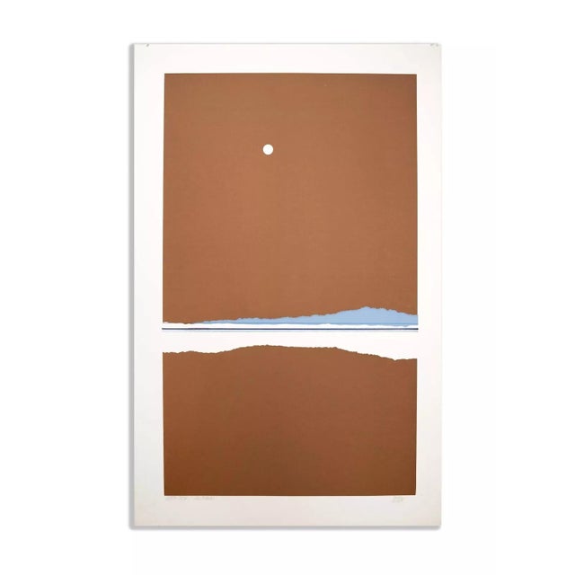 An abstract modernist serigraph on paper titled "Rio Blanco" by Richard Kozlow. Hand signed in pencil on the lower right....