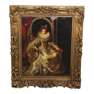 Maria Di Antonia Serra Portrait Oil Painting After Peter Paul Rubens 40" For Sale