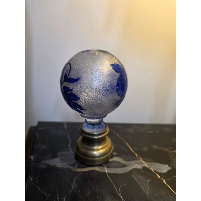 French Antique French Cameo Glass Newel Post Finial For Sale - Image 3 of 6