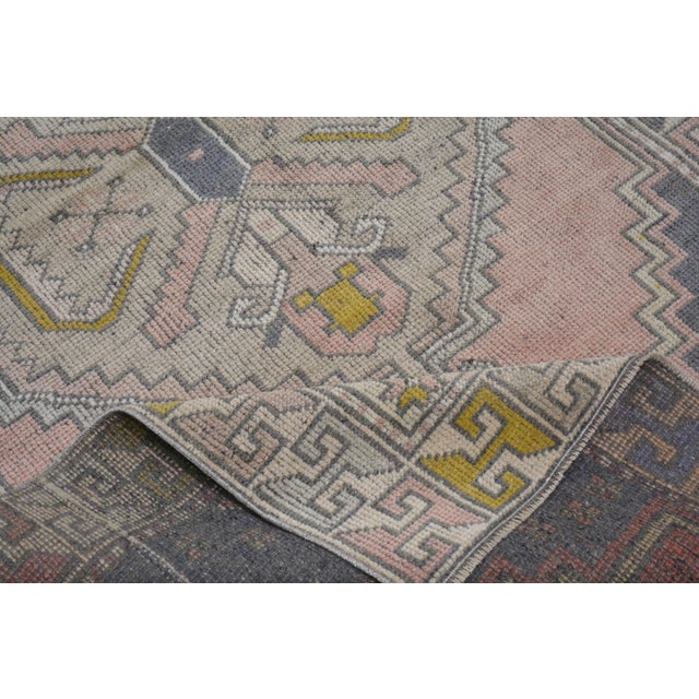 Turkish Vintage Turkish Anatolian Hand Knotted Wool Rug, 3'7X6'2 For Sale - Image 3 of 3
