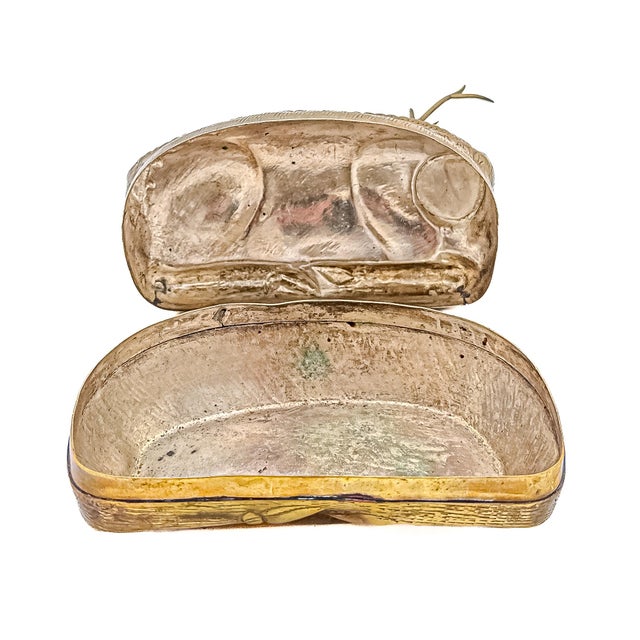 Mid 20th Century Brass Reclining Stag Betel Box by j.w. Robinson's For Sale - Image 11 of 12