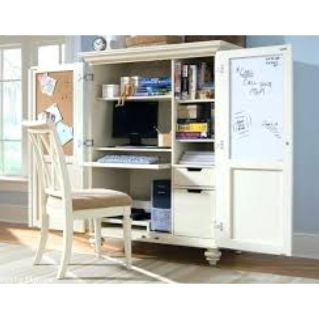 French Hidden Computer Desk Armoire For Sale - Image 3 of 6