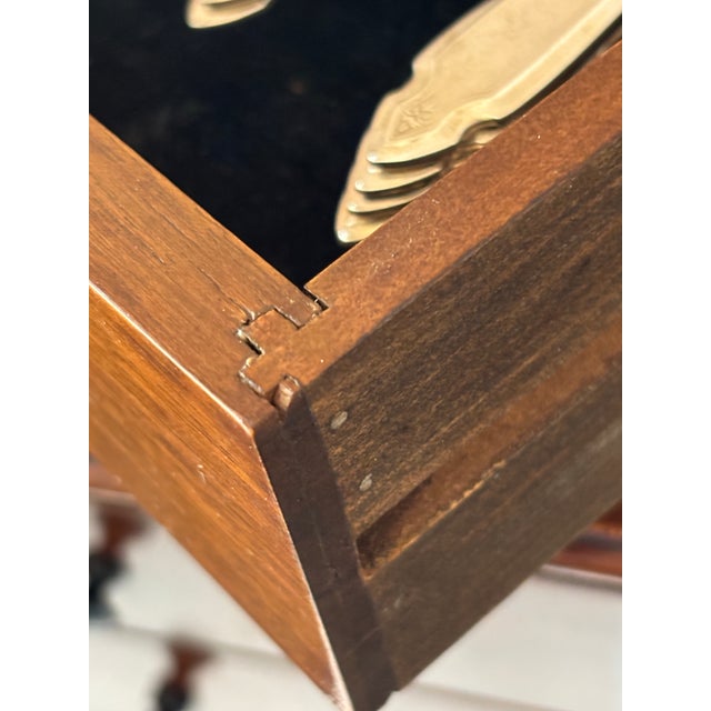 Vintage Multi‑Drawer Silver Utensil Cabinet / Silver Chest on Stand For Sale - Image 11 of 12