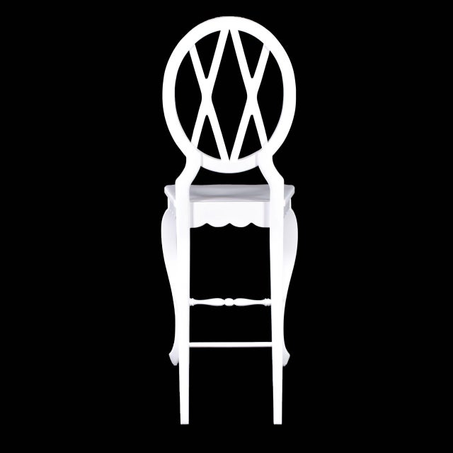 Pair of Fretwork Round Counter Height Chairs For Sale - Image 4 of 4