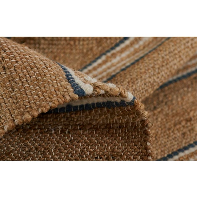 Textile Erin Gates by Momeni Chestnut Stripe Blue Hand Woven Wool Area Rug 8' X 10' For Sale - Image 7 of 10
