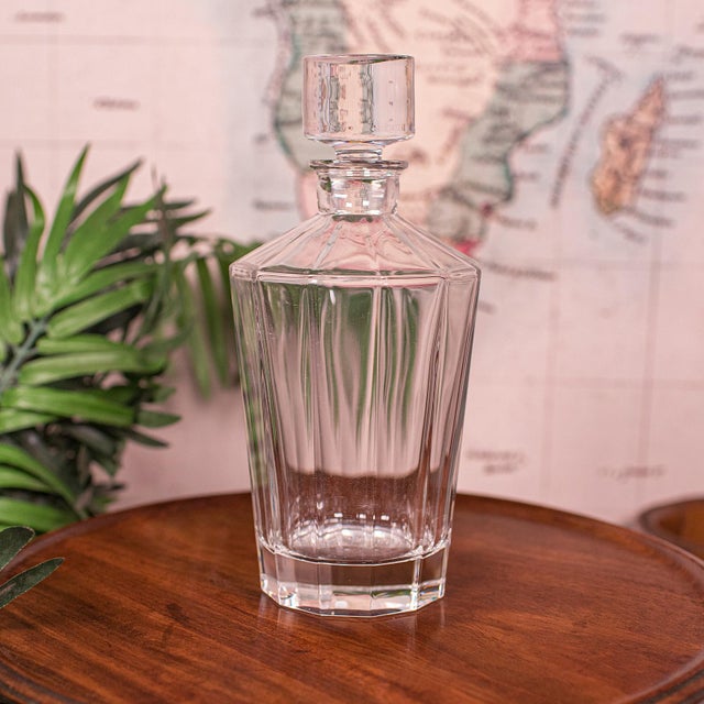 1950s Vintage Brandy Decanter, English, Glass, Spirit Bottle, Art Deco, Mid Century For Sale - Image 5 of 10