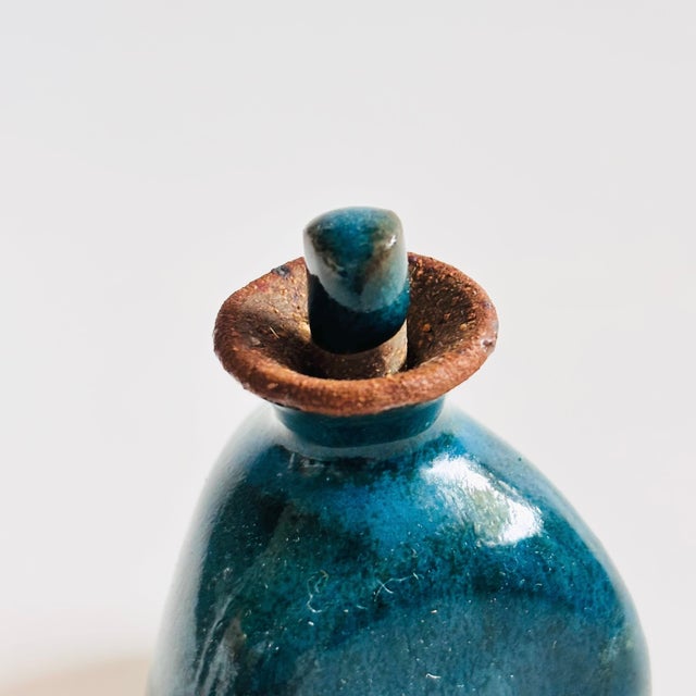 Late 20th Century Studio Pottery Perfume Bottle With Dauber For Sale - Image 5 of 9