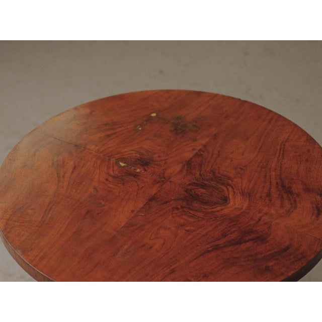 Art Deco Round Pedestal Side Table in Wood, France, 1950 For Sale - Image 6 of 12
