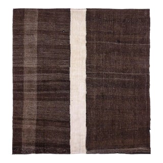 Large Brown Vintage Modern Kilim Rug For Sale