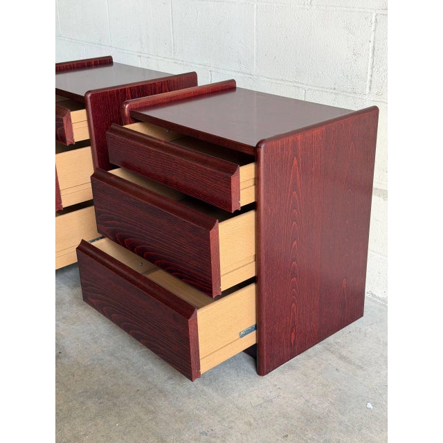 Pair of Vintage Danish Modern Wooden Nightstands / Bedside Tables For Sale - Image 4 of 10
