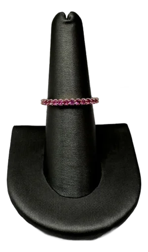 Ruby Ring in 14kt Rose Gold – 1.01ctw Pink Rubies, Size 6.5, New
