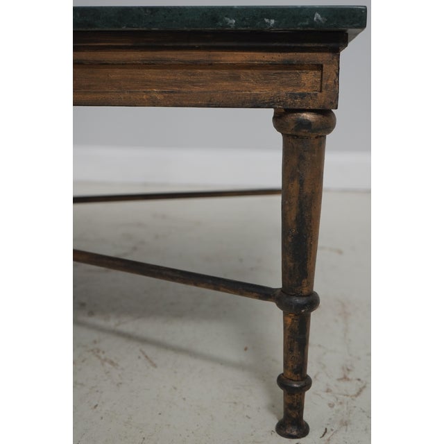 Italian Pietra Dura Neoclassical Marble Top Iron Base Coffee Table For Sale - Image 4 of 13