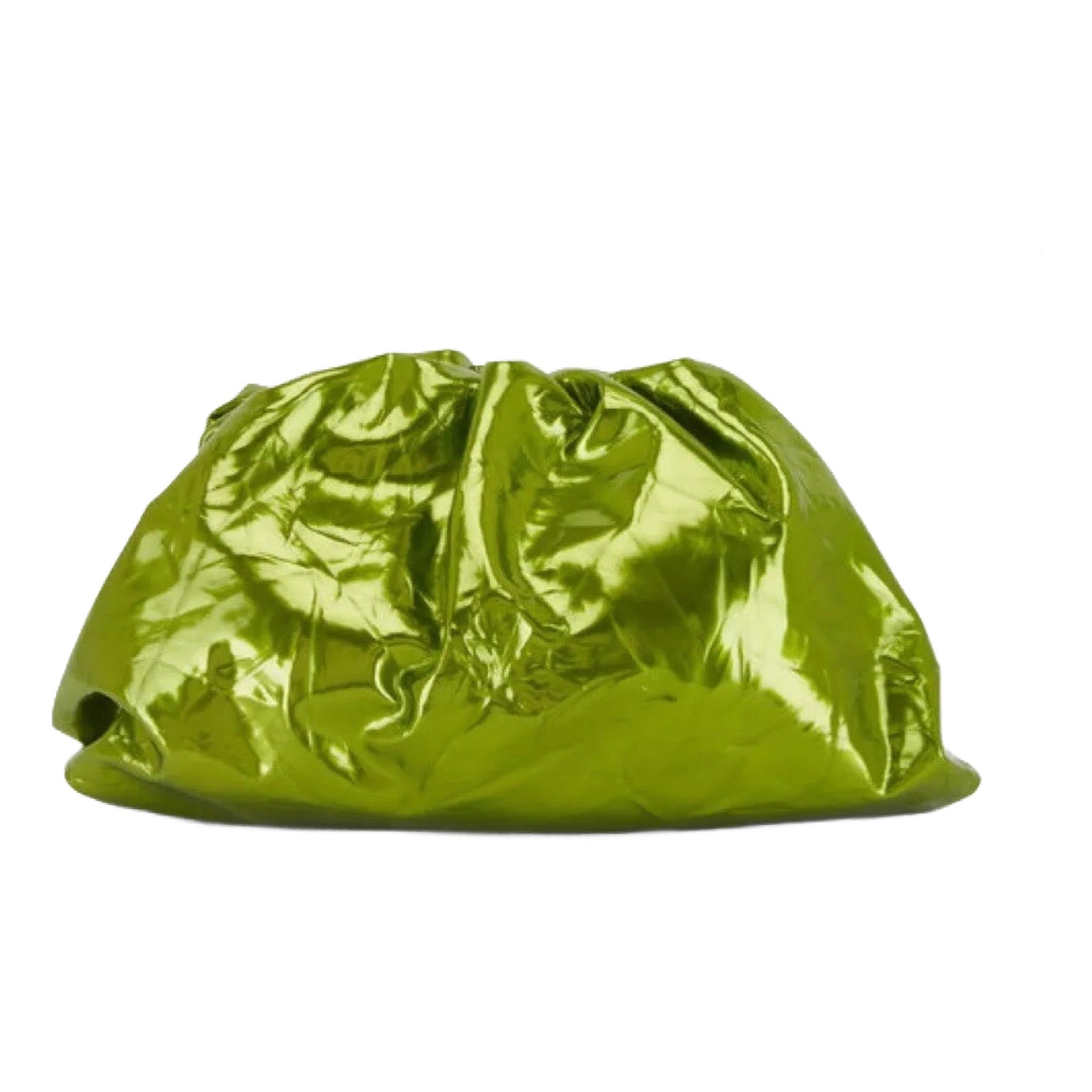 クラッチバッグ BOTTEGA VENETA GRASS GREEN NAPPA LEATHER TEEN POUCH CLUTCH 2023 Bottega Veneta Classic Pouch Clutch Teen Ruched Crushed