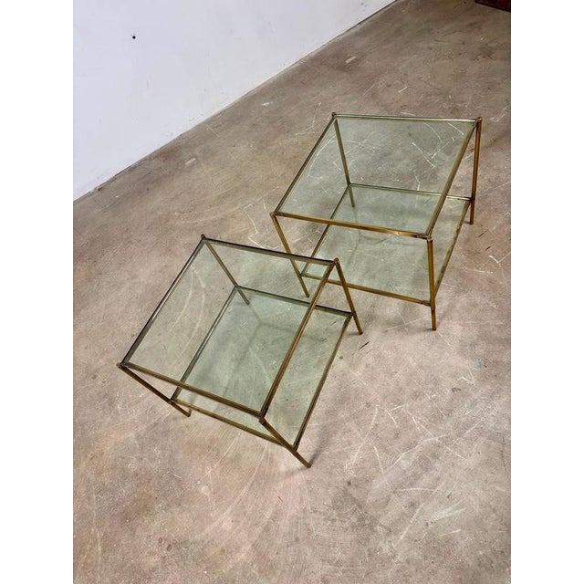 1960s Brass and Glass Tables T12 by C. Corradi Dellacqua for Azucena, 1960s, Set of 2 For Sale - Image 5 of 12