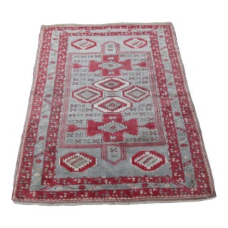 1970s Handmade Wool Turkish Rug -4' 3'' X 5' 9'' For Sale