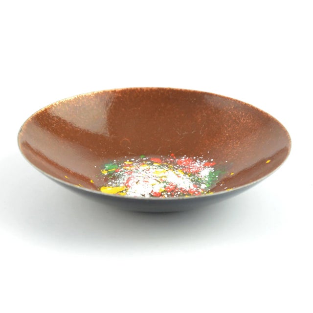 1060s Enameled Copper Plate Bowl For Sale - Image 6 of 6