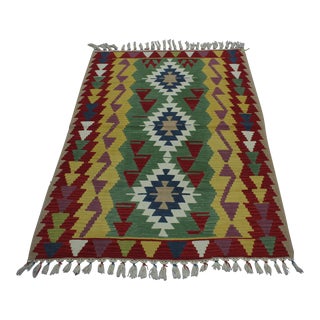 1970s Southwestern Style Diamond Desing Turkish Kilim Rug For Sale
