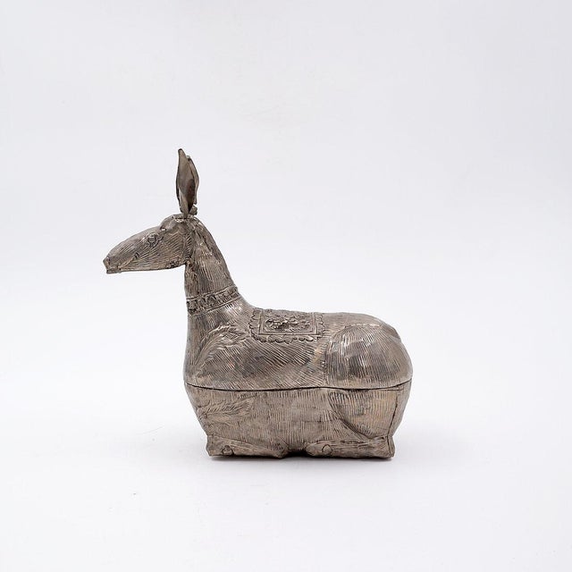 Antique Betel Box in Silver-Plated Metal, 1900s For Sale - Image 6 of 12