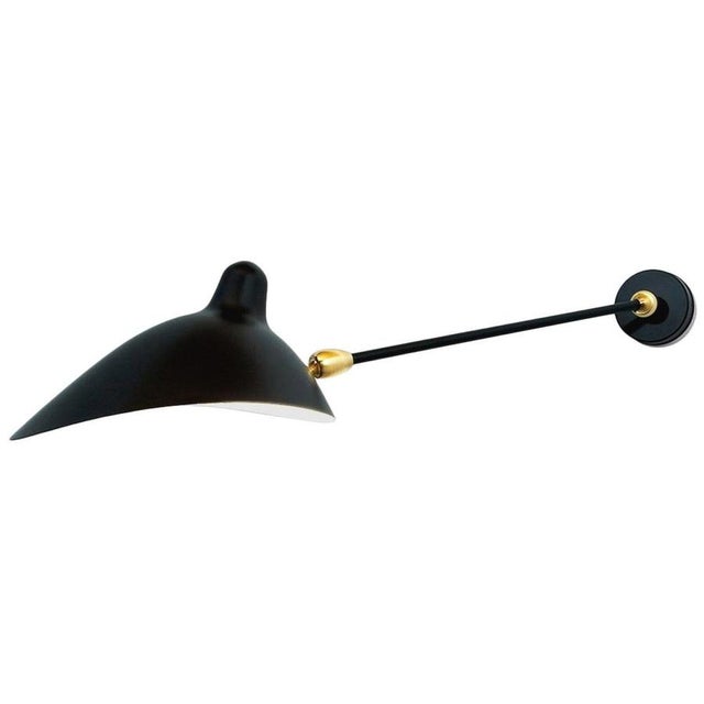 Mid-Century Modern Black Swivels Wall Lamp from Serge Mouille For Sale - Image 4 of 7