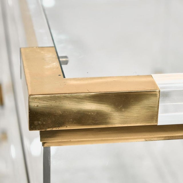 1970s Brass and Acrylic Glass Console Table from Fabian, 1970s For Sale - Image 5 of 18